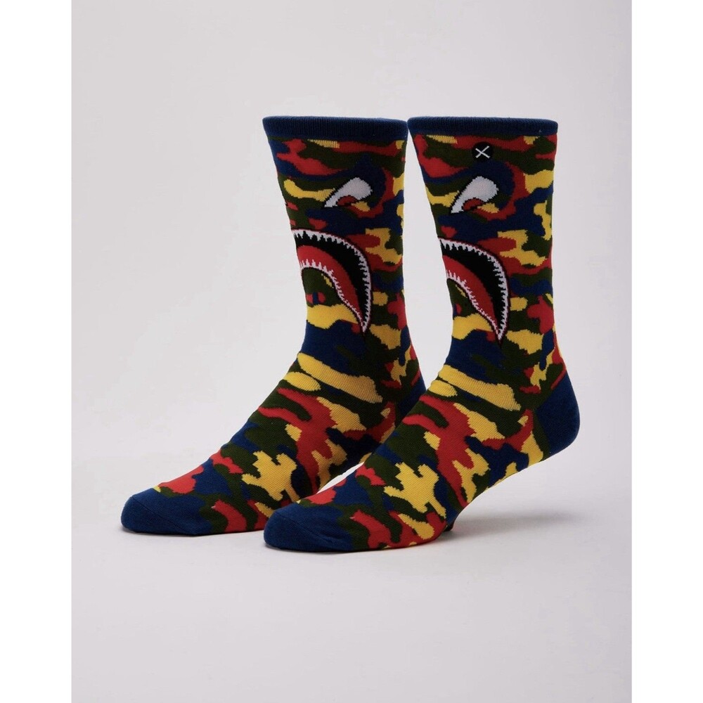 Odd Sox "Warplane Rugby Camo" Novelty Crew Socks Fits Sizes 8-12 NWT 2Pair